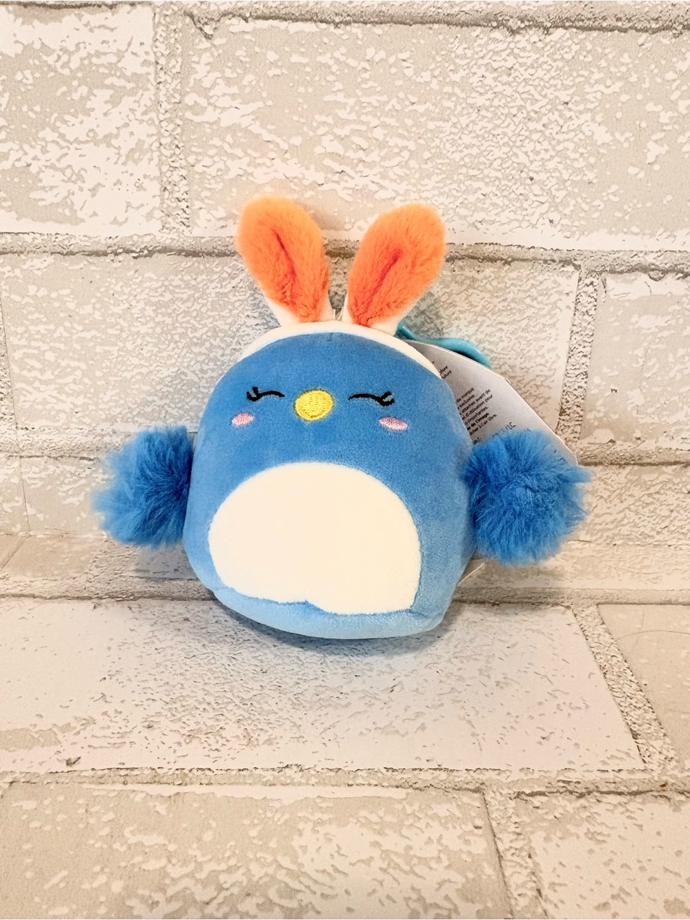 Squishmallows Bebe the Blue Bird with Bunny Ears NEW 3.5” Clip On NWT